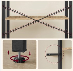 Regał TAYLOR 6 półek 186x66 cm, rustykalny brązowy