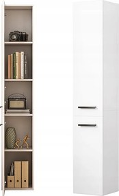 Regał szafka biała nowoczesna stojąca słupek wysoki loft 2-drzwiowy 174 cm