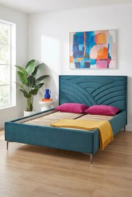 Ciemnozielone pikowane wezgłowie do łóżka x T9-C94