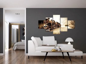 Obraz - Zabytkowa lokomotywa (125x70 cm)