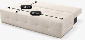 Sofa z Funkcją Spania MORANA Kremowa Nowoczesna