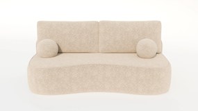 Masseno Sofa ROTONDO z funkcją spania i pojemnikiem na pościel, Rozkładana sofa - Kremowy, ANTHOLOGY 1