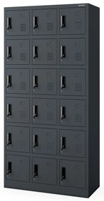 Skrytkowa szafa socjalna KAROL, 900 x 1850 x 400 mm, antracytowa