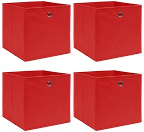 Zestaw czerwonych pudełek z materiału 4 sztuki W8-F02