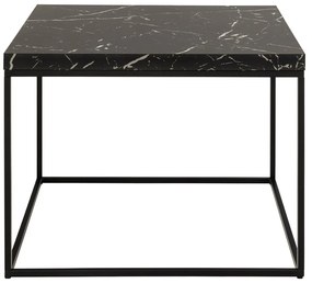 Czarny stolik z blatem w dekorze marmuru 60x60 cm Barossa – Actona