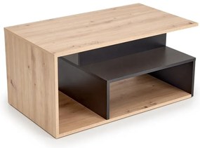 Ława IVA 90x51cm dąb artisan/czarna HALMAR