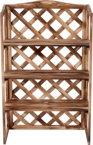 Outsunny stojak na kwiaty drewniany 3 piętra jodła półka na rośliny ławka na kwiaty stabilna i dekoracyjna | Aosom PL