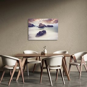 Obraz na szkle - klify we mgle (70x50 cm)