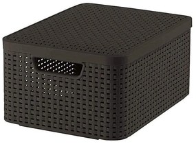 Ciemnobrązowy plastikowy pojemnik z pokrywką 29x39x19 cm Style – Curver