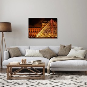 Obraz na szkle Luwru w Paryżu (70x50 cm)