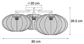 Lampa sufitowa Japandi biała 3-punktowa - Multi BidaJapandi Oswietlenie wewnetrzne