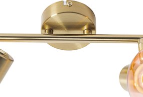 Spot art deco złoty z różowym szkłem 2-źródła światła - Vidro