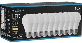 Mexen Nova 10x żarówka LED E27, A60, 5W, Ciepła - 3000K, 525 lm - L100-E27-0530-01x10