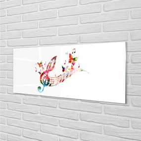 Szklany Panel Kolorowe Nuty i Motyle