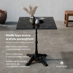 Blumfeldt Patras stolik bistro z marmurowym blatem 60 x 60 cm