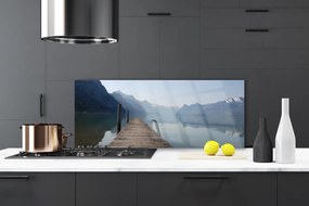 Panel Szklany Drewniane Molo nad Jeziorem