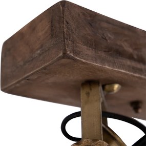 Plafon brązowy 2-światła z drewnem - Mangoes