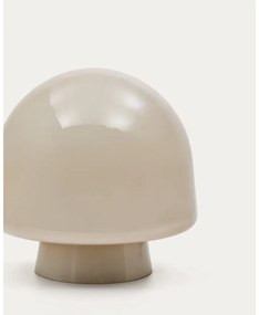 Szarobeżowa lampa stołowa ze szklanym kloszem (wysokość 20 cm) Reig – Kave Home