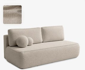 Sofa z Funkcją Spania ARVETO Beżowa Boucle Nowoczesna