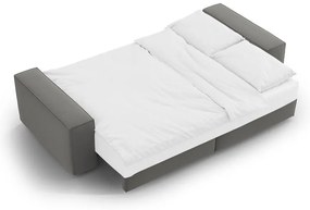 Jasnoszara aksamitna rozkładana/ze schowkiem sofa 247 cm Jodie – Micadoni