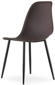 Brązowe krzesło nowoczesne z czarnymi nogami T0-K22