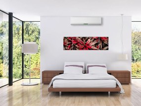 Obraz czerwonych płatków (170x50 cm)