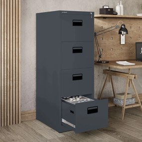 Metalowa szafka kartotekowa 46x62x132 cm Sara V4, antracyt
