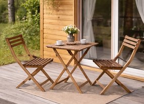 Zestaw mebli ogrodowych składanych Woodin - stolik i 2 krzesła