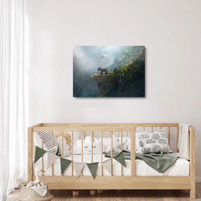 Obraz na szkle - Słonie na szczycie Tadż Mahal (70x50 cm)