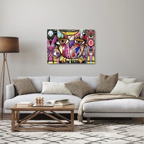 Obraz na szkle - Street art - sowa (70x50 cm)