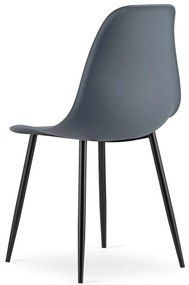 Szare krzesło OSAKA z czarnymi nogami