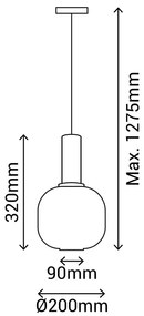 Czarna lampa wisząca SULION Garbo, wys. 127,5 cm