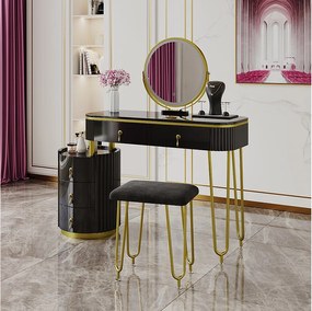 Stół toaletowy czarny 100x40x79 charlène