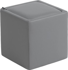 HOMCOM Pufa z miejscem do przechowywania z pokrywą, Kwadratowy podnóżek, Pufa z ekoskóry 40 x 40 x 40 cm Szary