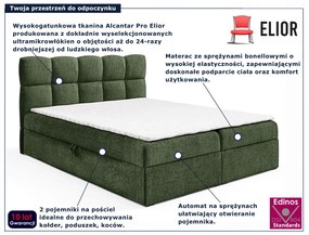 Zielone łóżko tapicerowane z pojemnikiem 5 rozmiarów S1-B07