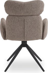 Krzesło Tapicerowane Obrotowe ALVARO Brązowe Nowoczesne