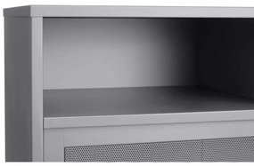 Szara metalowa szafka z drzwiami przesuwnymi 90x140x40 cm Veep – Unique Furniture