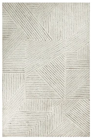 Kremowy wełniany dywan tkany ręcznie odpowiedni do prania 170x240 cm Almond Valley – Lorena Canals