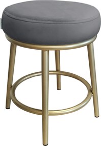 Taboret Ben tkanina Welur stelaż metalowy STOŁEK LOFT : Kolor Stelaża - Złoty, Kolor tkaniny - VELVET - BL14, Typ tkaniny - Velvet
