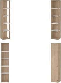 Wąski regał biurowy słupek 4 półki Sign 40 jackson hickory/biały mat