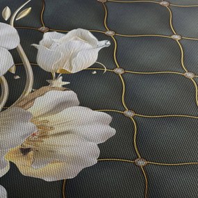 Obraz białych kwiatów róży (170x50 cm)