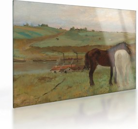 Obraz na szkle - Edgar Degas, Horses in a Meadow, reprodukcje (70x50 cm)
