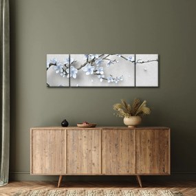 Obraz niebieskich kwiatów (170x50 cm)