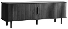 Czarna szafka pod TV w dekorze dębu 160x56 cm Cavo – Unique Furniture