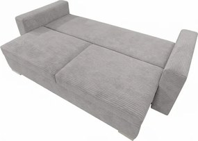 Sofa z Funkcją Spania DRAVOS Szara Sztruksowa Japandi