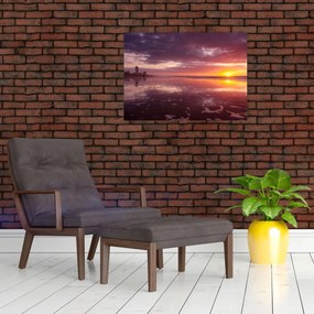 Obraz na szkle - Plaża o zachodzie słońca (70x50 cm)