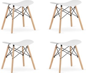 Stołek Valora CORFU, biały, nowoczesny, ergonomiczny, x4