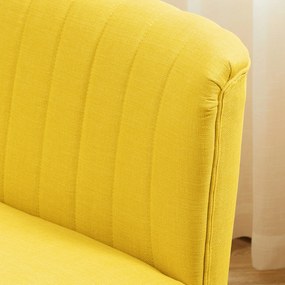 HOMCOM 2-osobowa sofa, miękkie obicie, łatwa do czyszczenia, do 220 kg, 117 x 56,5 x 77 cm, żółta | Aosom PL