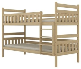 Łóżko piętrowe BARTEK 200x80 sosna lakierowana drewniane trzyosobowe KOCOT KIDS