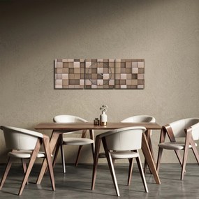 Obraz - Beżowe kostki (z zegarem) (90x30 cm)